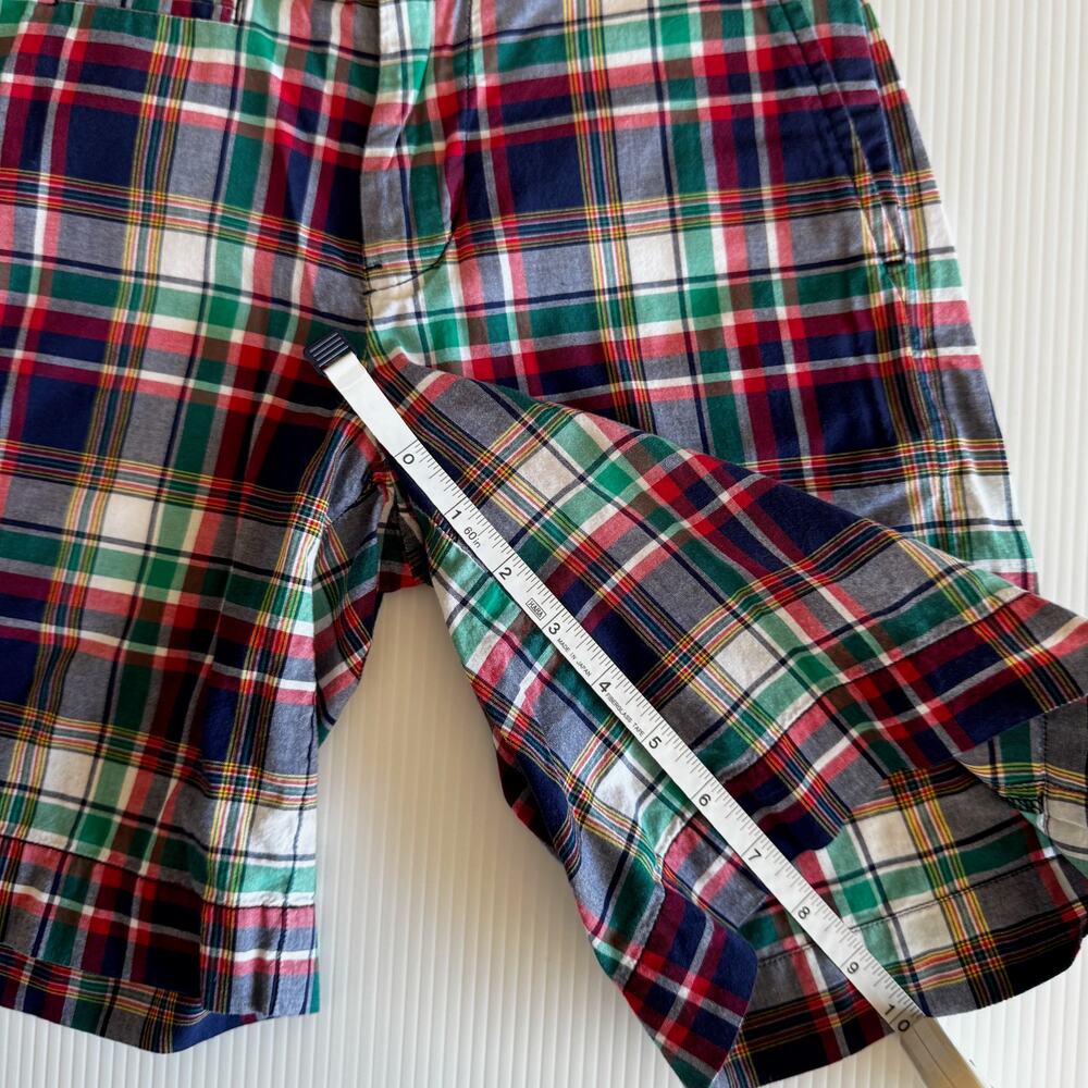 Polo Ralph Lauren Boys 8 Madras Plaid Cotton Shorts Navy Red Green Preppy Summer - Picture 5 of 12